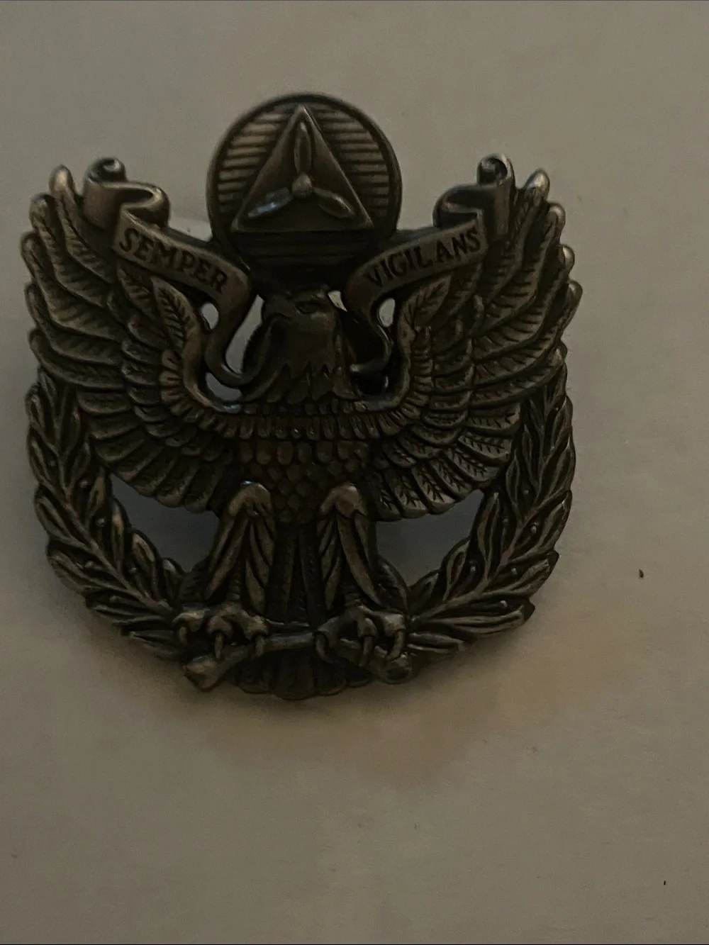 Eagle cap Insignia Antiqued Metal Finish US Air Force